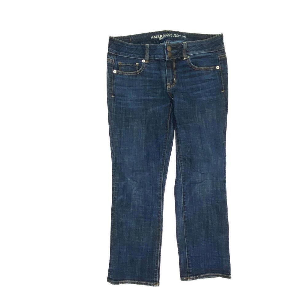 Americans Eagle Stretch Artist Crop Women's size 2 Dark Wash Blue Denim Jeans